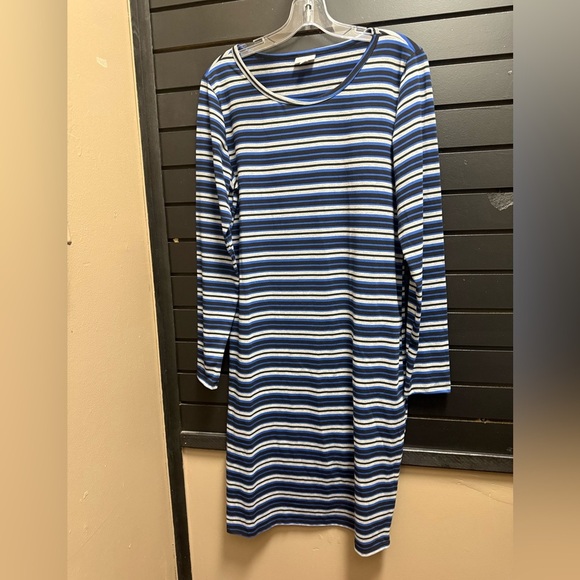 NWT Lularoe Debbie Striped Blue and White Women's Dress - Picture 1 of 3